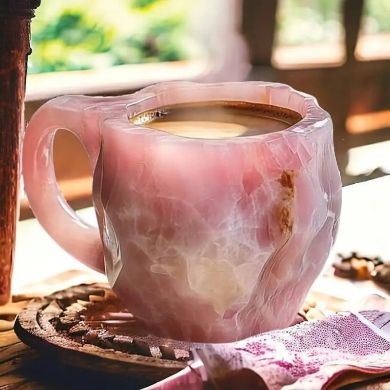Prismora 300ml resin coffee mug with unique crystal-inspired textured surface for enthusiasts