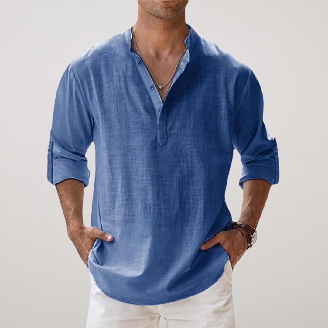 Jake men's relaxed-fit long sleeve button shirt classic style everyday versatile comfort