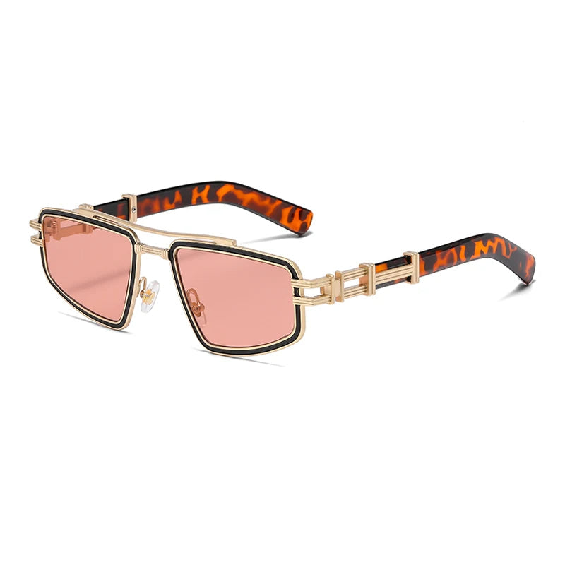 Unisex double-beam sunglasses bold geometric angular lenses lightweight UV400 premium fit