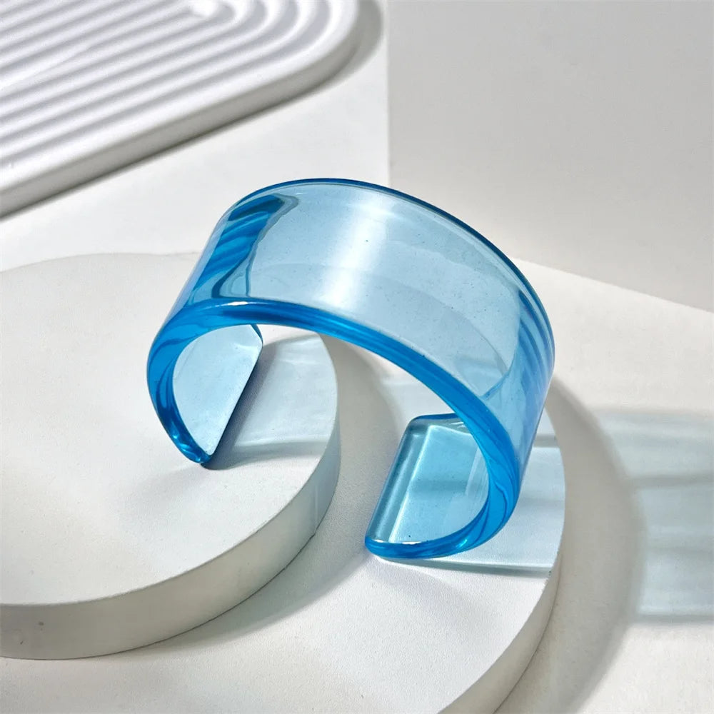 Glossique acrylic bangle ultra-smooth high-shine stackable minimalist cuff bracelet featherlight bold