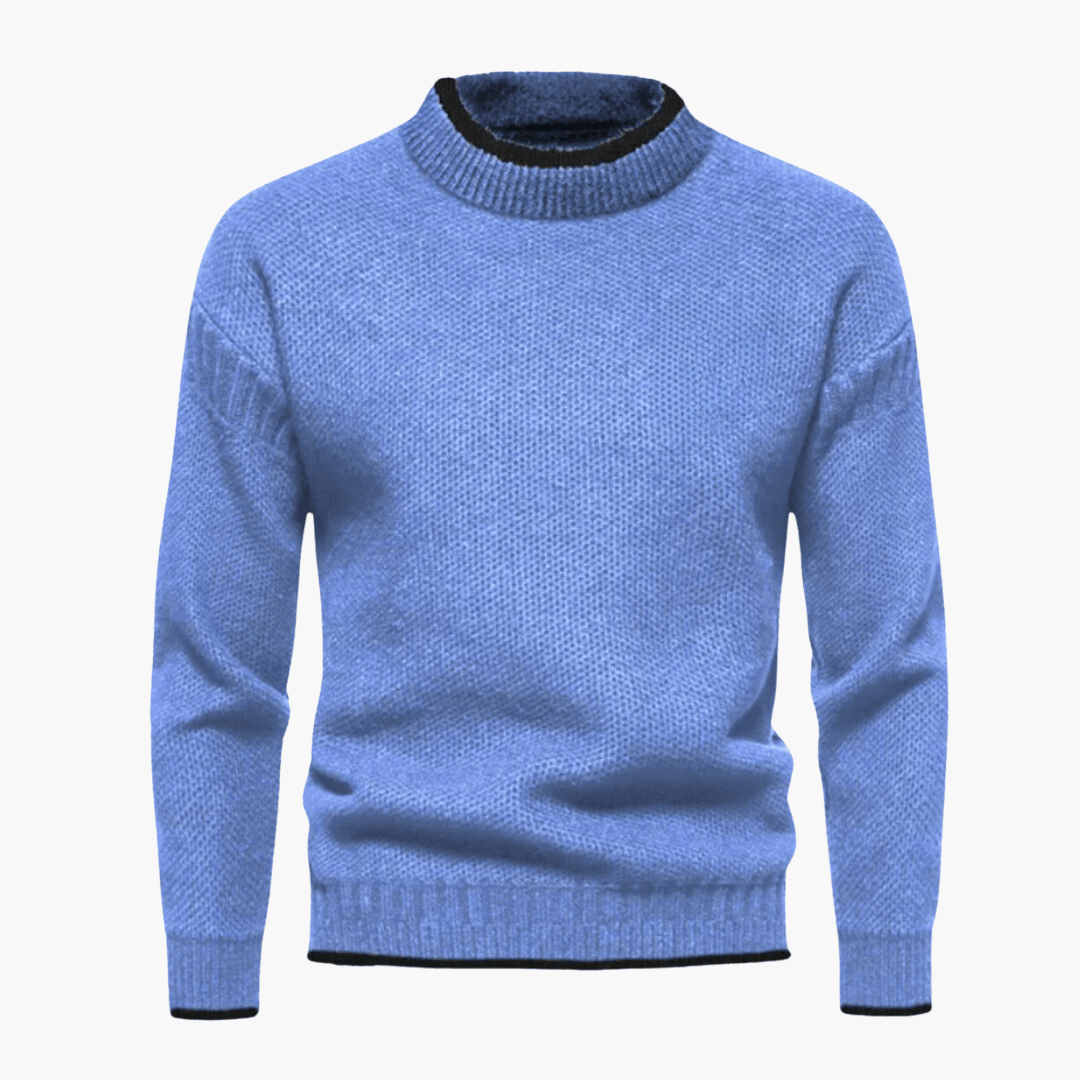Men's classic knit sweater warm slim-fit design versatile for office casual winter wear