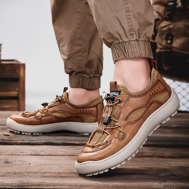 Dralen leather mesh shoes sleek urban silhouette lightweight breathable overlays for professionals