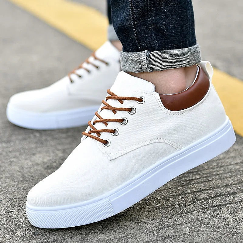 Monarch low-top canvas sneaker in neutral tones with padded heel collar for casual everyday wear
