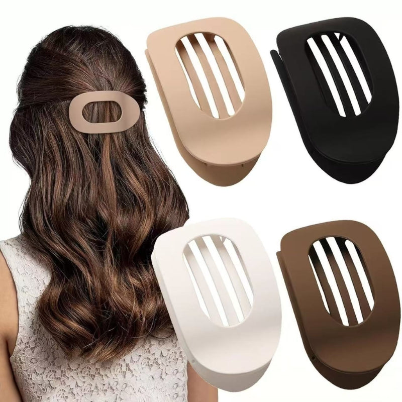 Clova 4-pack minimalist flat claw hair clips strong spring hold for thick and fine hair