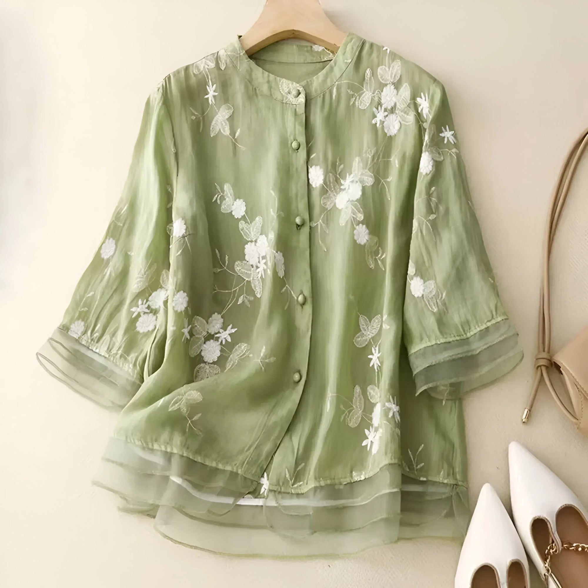 Aaiden women's loose spring blouse lightweight breathable fabric relaxed silhouette everyday wear