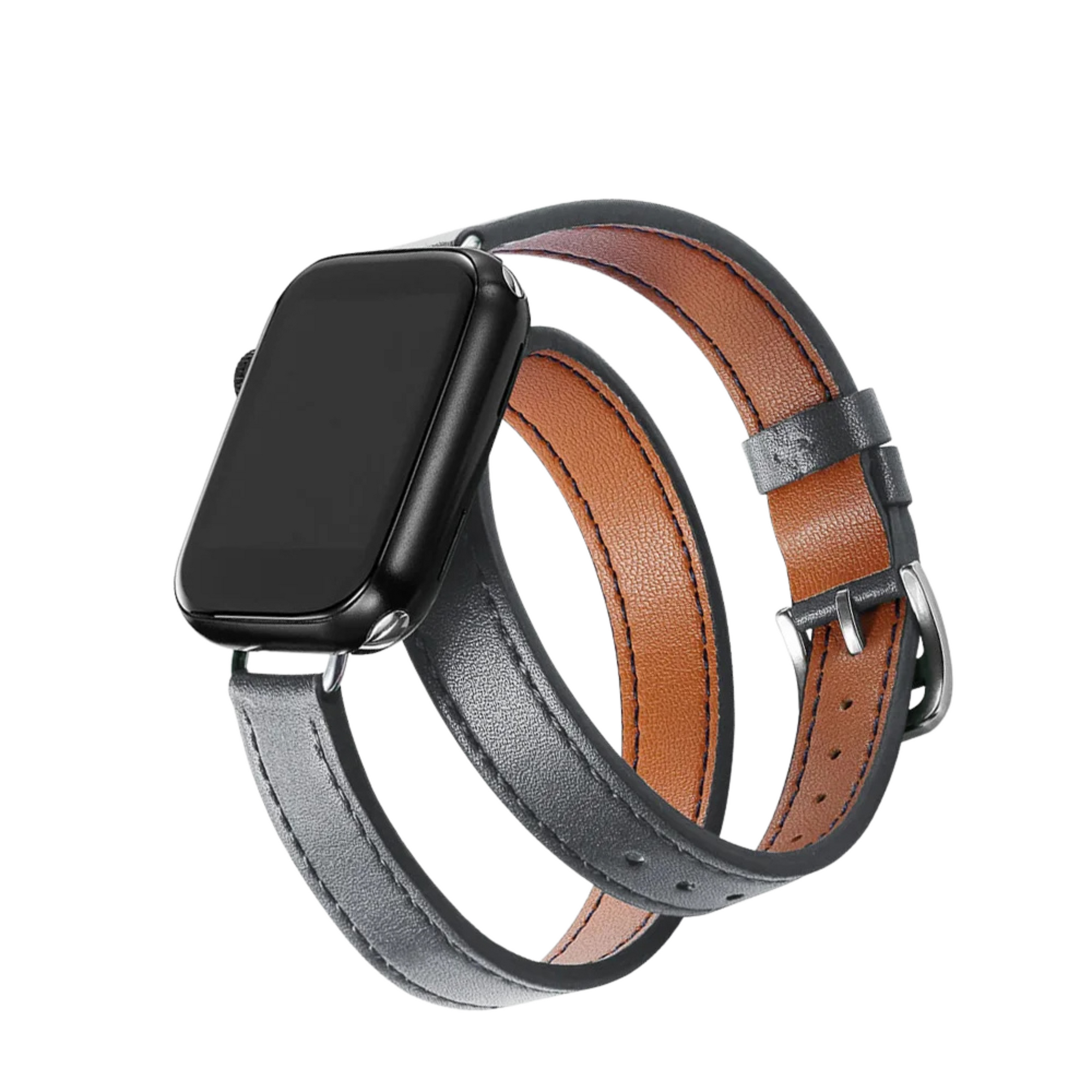 Louvre double tour full-grain leather Watch band hand-stitched wrap-around professional strap