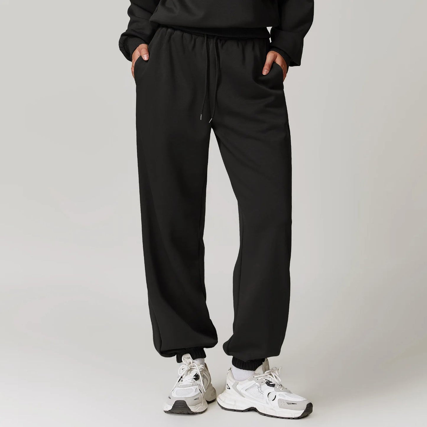 Gray premium cotton blend jogger pants with adaptive cut and flexible elastic waistband for active wear