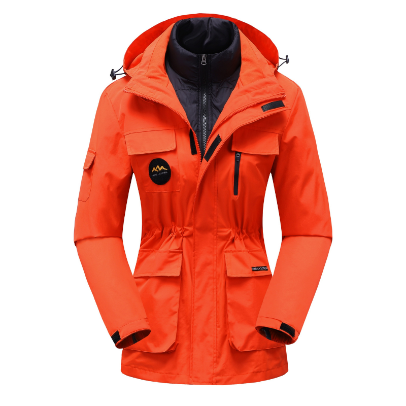 Women's utility ski jacket in structured silhouette with layering-friendly design for active winter wear