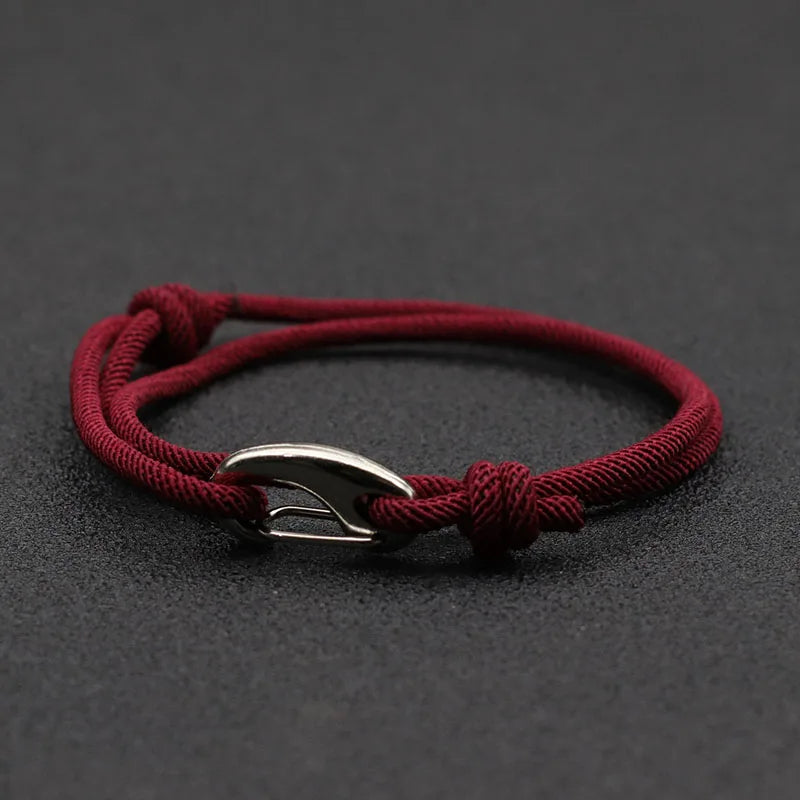 Men's adjustable 3mm Milan rope bracelet with polished hook clasp, water-resistant everyday wear