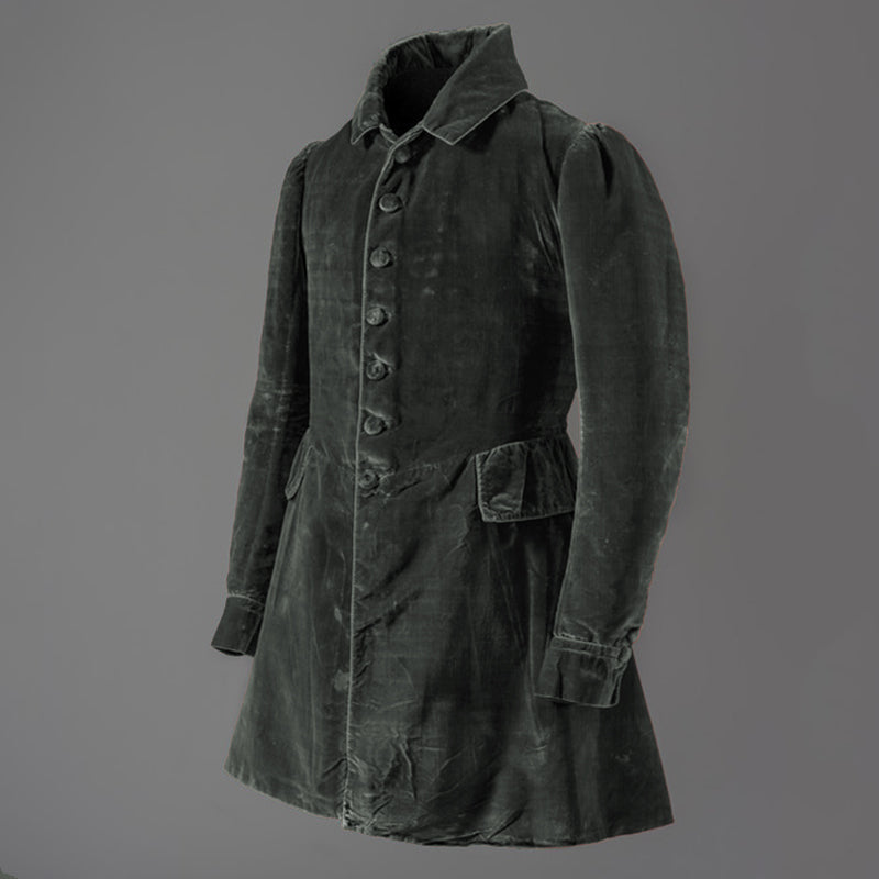 Black tailored frock coat classic silhouette formal elegance with refined French craftsmanship