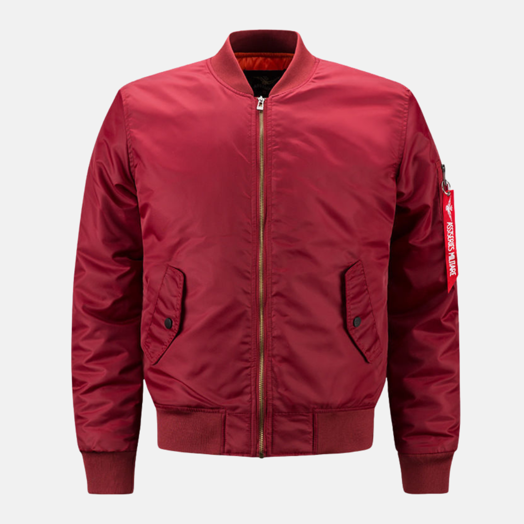 Men's relaxed fit bomber jacket wind-resistant woven blend ribbed cuffs and hem Nordisk outdoor style