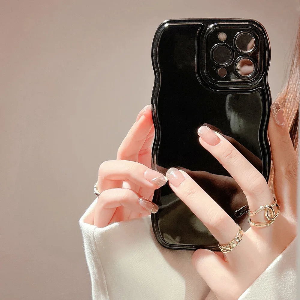 Ripple iPhone case high-gloss irregular silhouette shock-dispersing minimal artful protective design