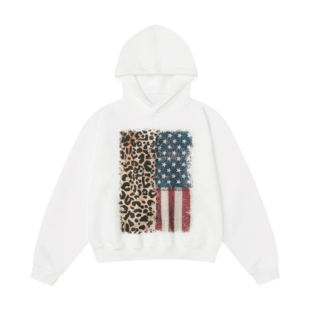 Urbann-Vibe Territory Hoodie distressed stars stripes leopard graphic fusion oversized streetwear