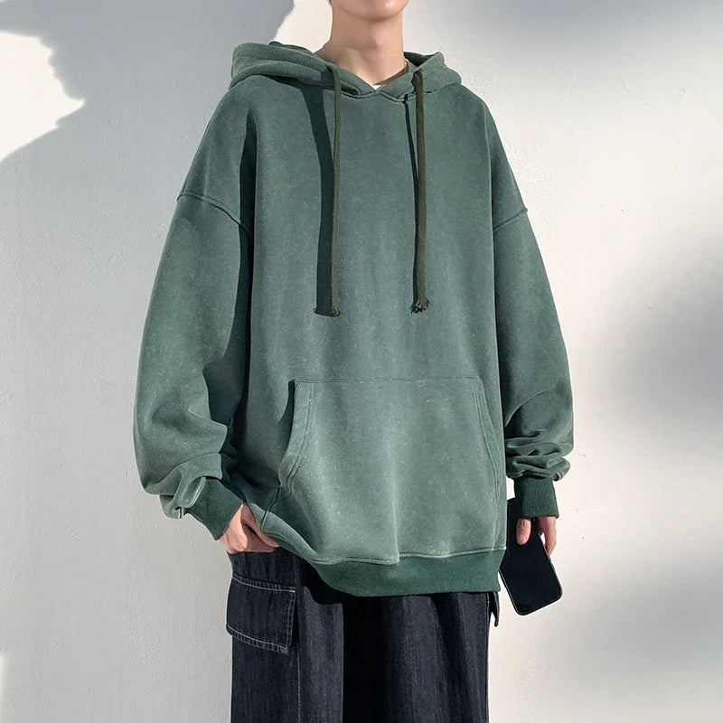 Zenith washed oversized hoodie vintage faded finish breathable streetwear comfort pullover