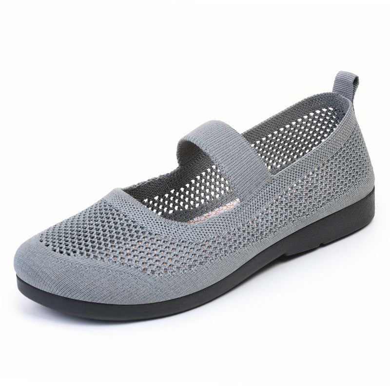 Breathable woven women's slip-on shoes in neutral tones, lightweight vegan design for everyday comfort