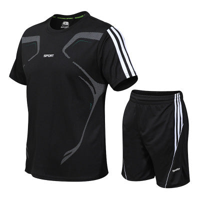 Men's navy blue basketball training set breathable moisture-wicking shorts and jersey athletic fit