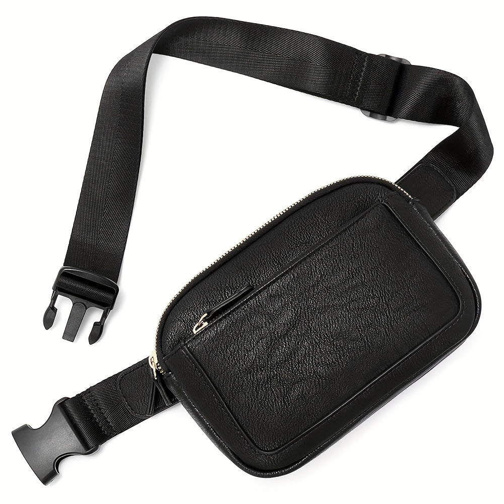 Debbie vegan leather belt bag compact crossbody with zippered compartments hands-free women