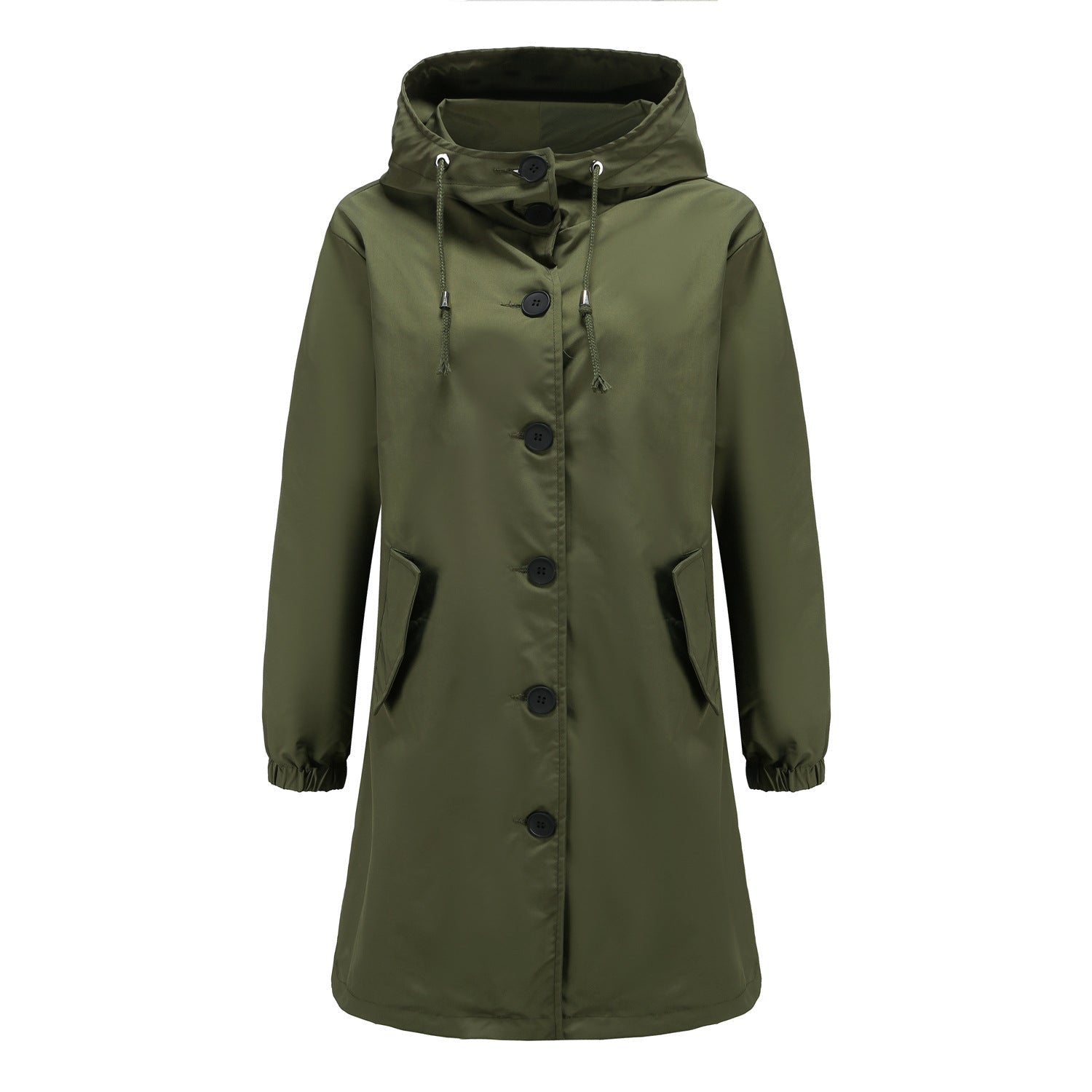 Women's long hooded parka loose fit urban style adjustable drawstring hood weatherproof warmth