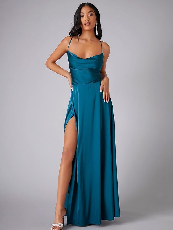 Jasmijn women's satin dress luxurious shine elegant silhouette seductive timeless design