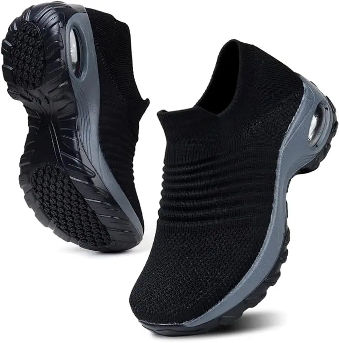 Women's soft orthopedic slip-on shoes with built-in arch support, wide fit, cushioned sole for all-day comfort