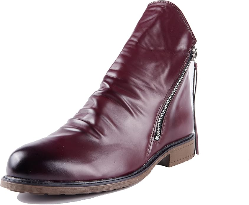 Men's black leather ankle boots with side zipper, sleek silhouette, all-day comfort and versatile style