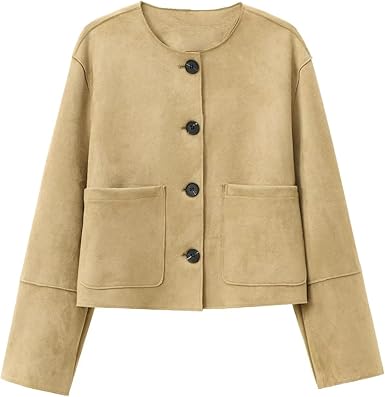 Women's buttoned wool blazer jacket in classic cut with elegant front button closure for winter warmth
