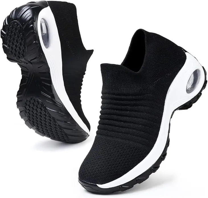 Women's soft orthopedic slip-on shoes with built-in arch support, wide fit, cushioned sole for all-day comfort