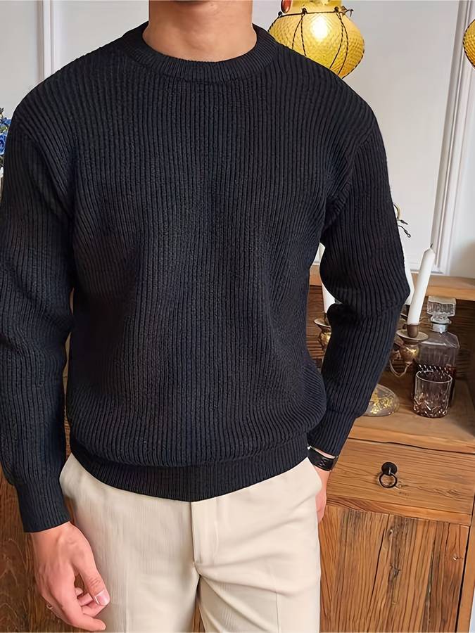Men's Wesley warm knit pullover sweater soft comfortable V-neck cozy all-day winter wear