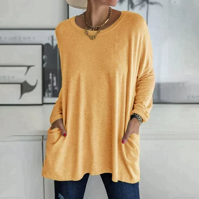 Ruby | Women's Oversized Long Sleeve Tunic Top with Pockets