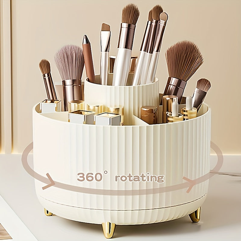 360° rotating makeup organizer stand elegant space-saving cosmetic accessories holder for vanity