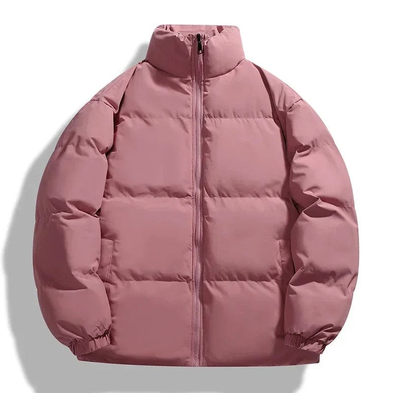 Men's lightweight down jacket black high collar minimalist puffer for cold urban weather