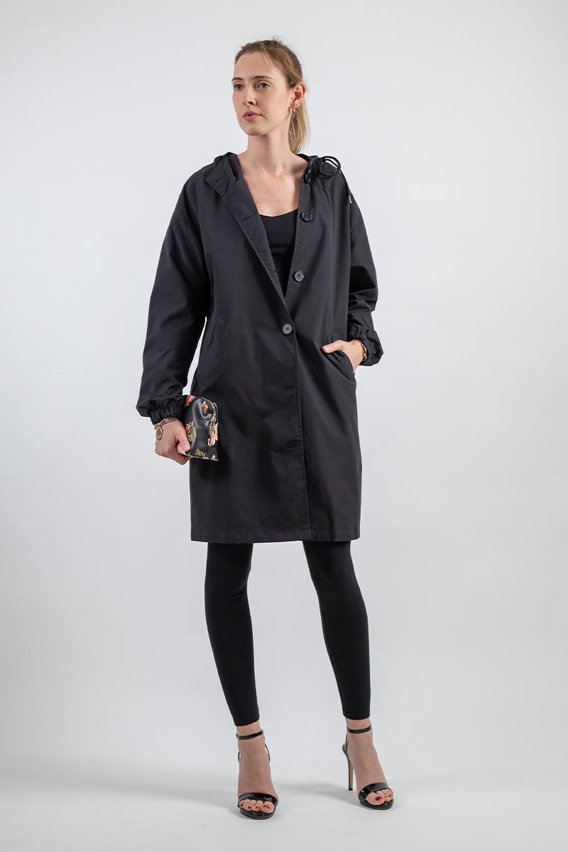Dakota women's loose fit hooded winter coat with button closure for cozy casual warmth