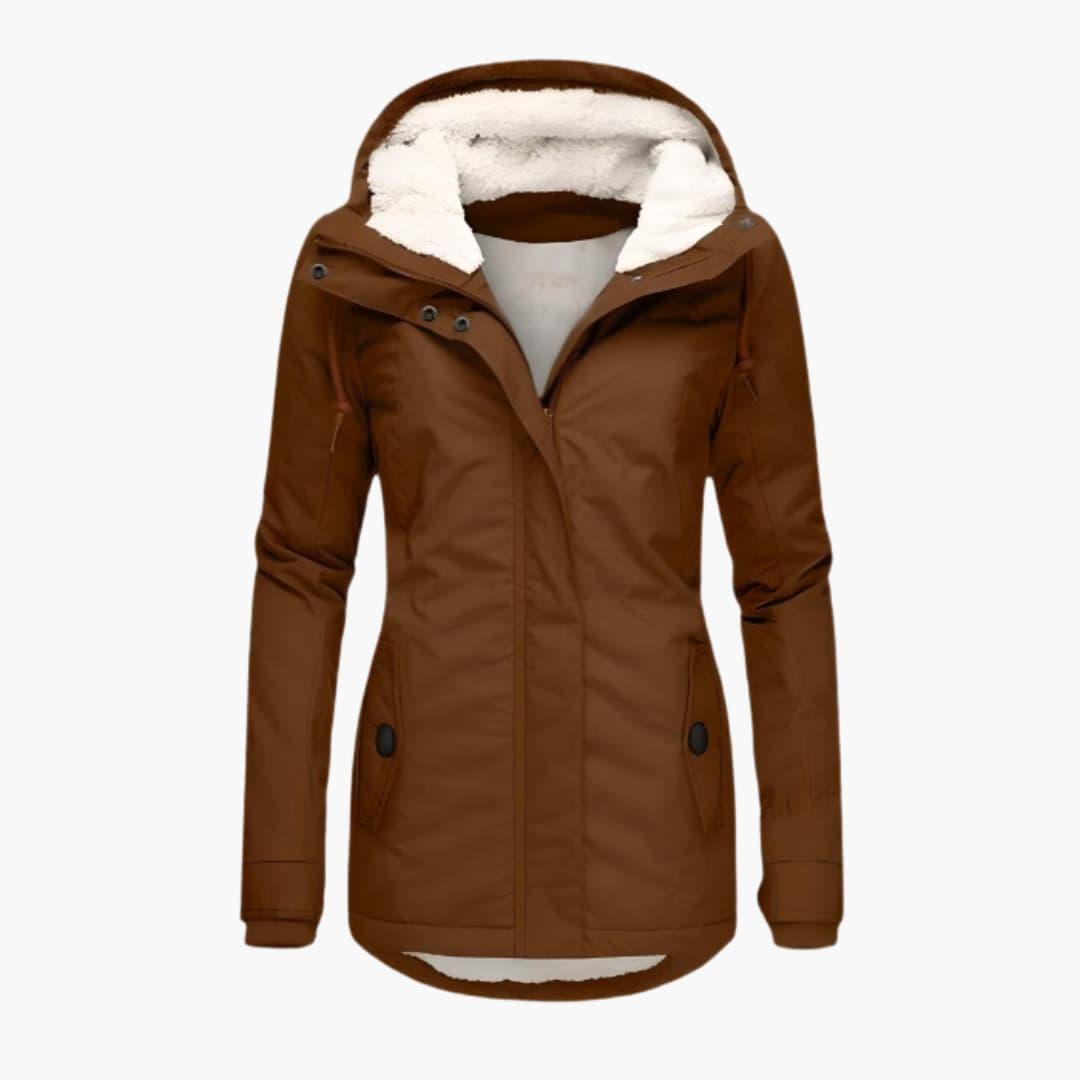 Women's waterproof winter coat warm lining weather-resistant polished all-season cold protection