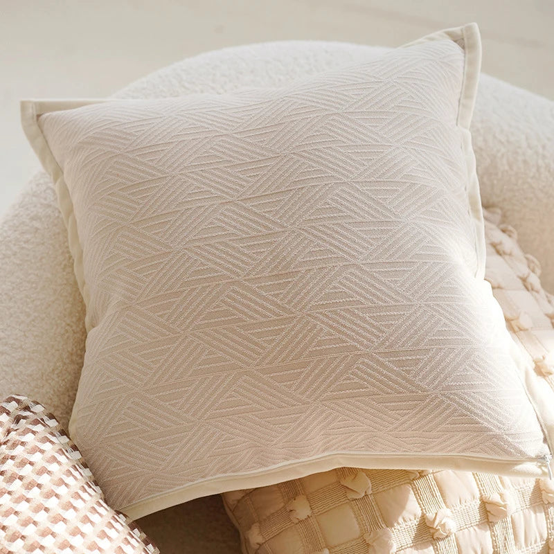 Textured throw cushion cover abstract pattern soft cotton blend modern home décor 18x18