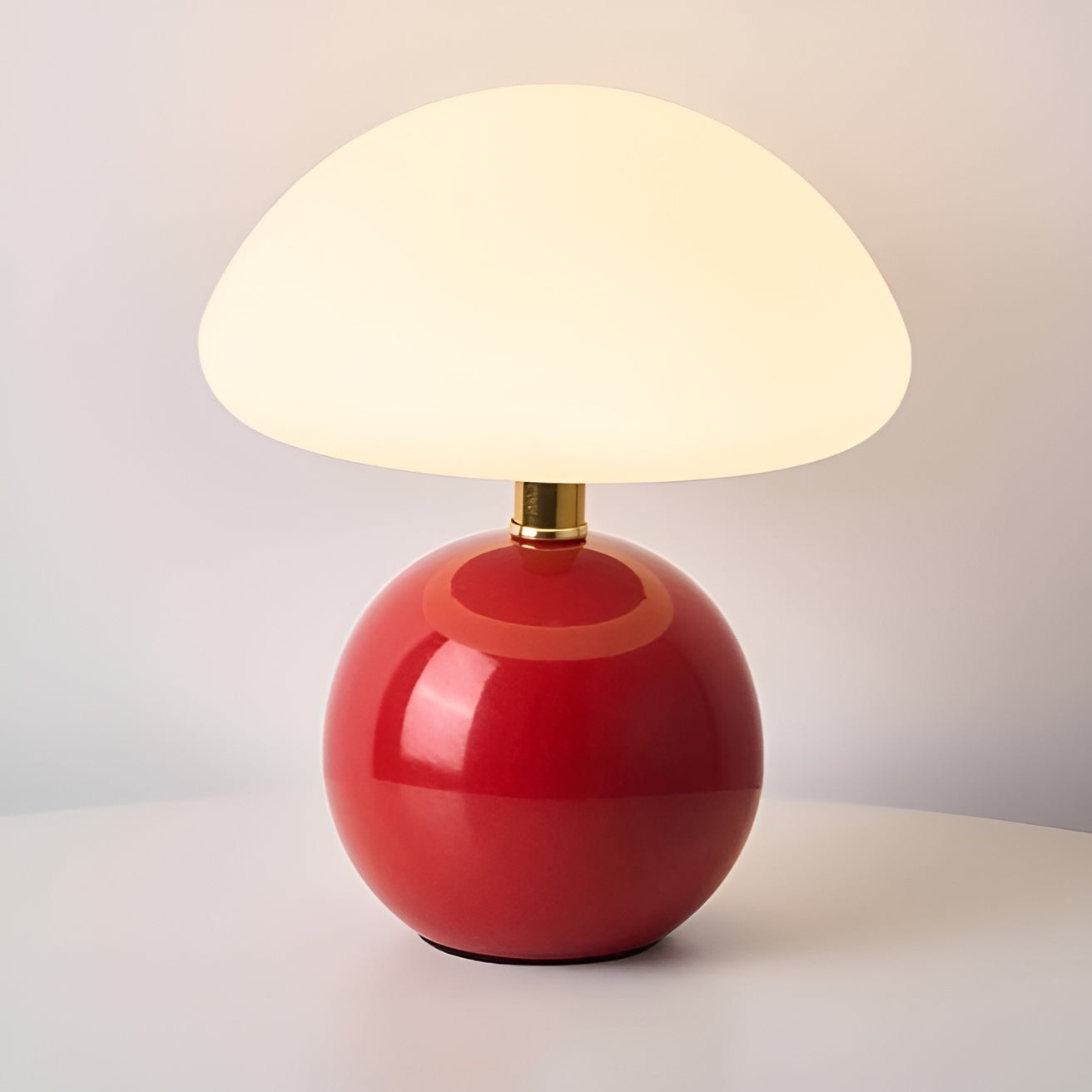 Modern mushroom ceramic table lamp three color modes warm neutral cool white sculptural base cozy decor