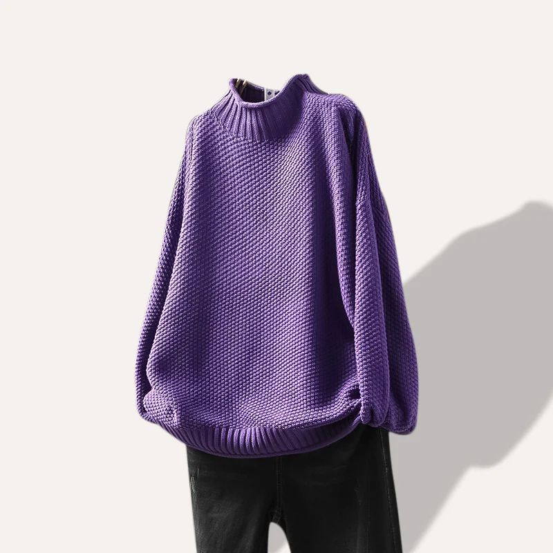 Léa women's soft wool knit sweater, cozy feminine fit, breathable 80% wool blend pullover