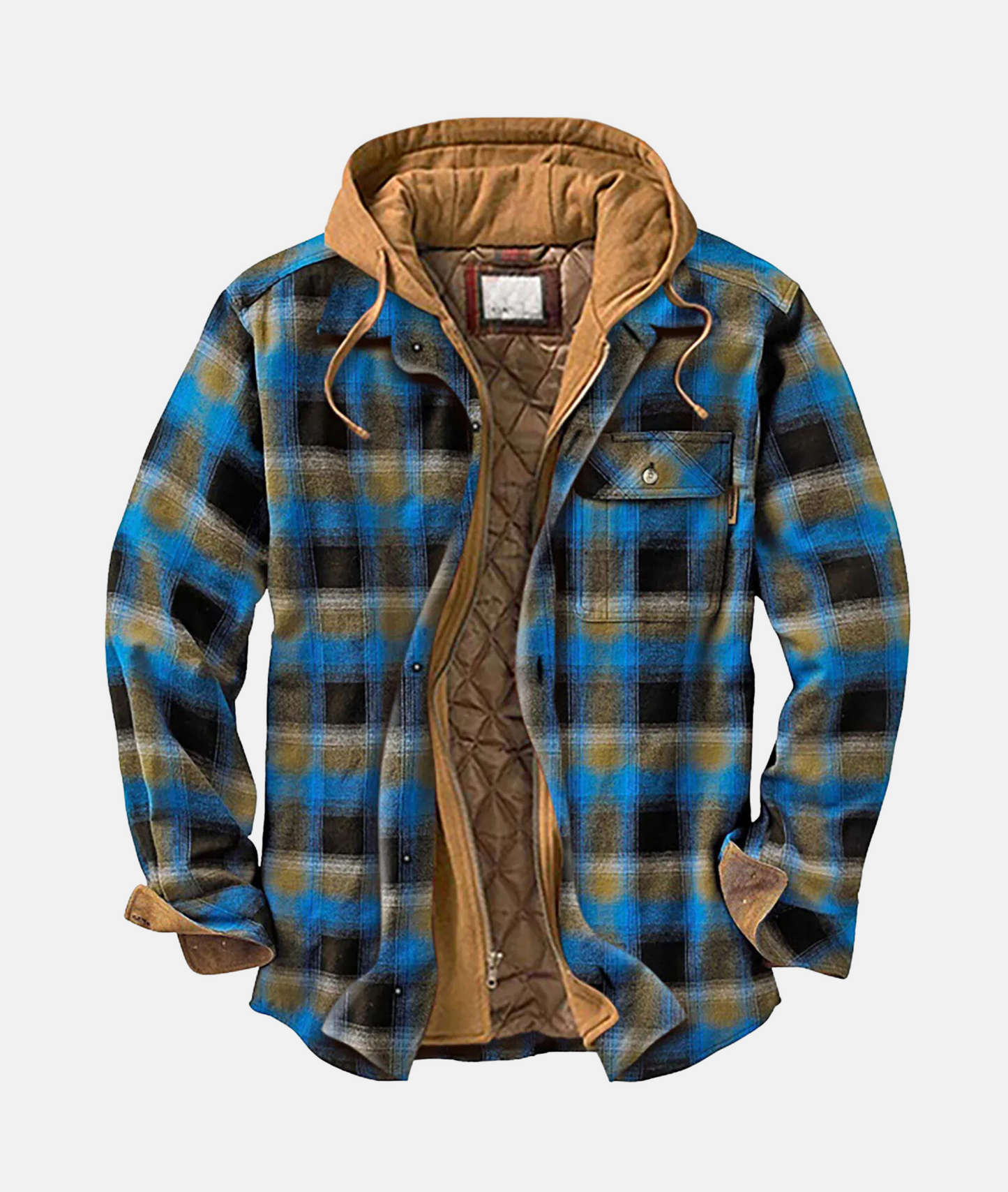 Men's plaid flannel hooded shirt jacket soft warm winter layer classic buffalo check comfort fit
