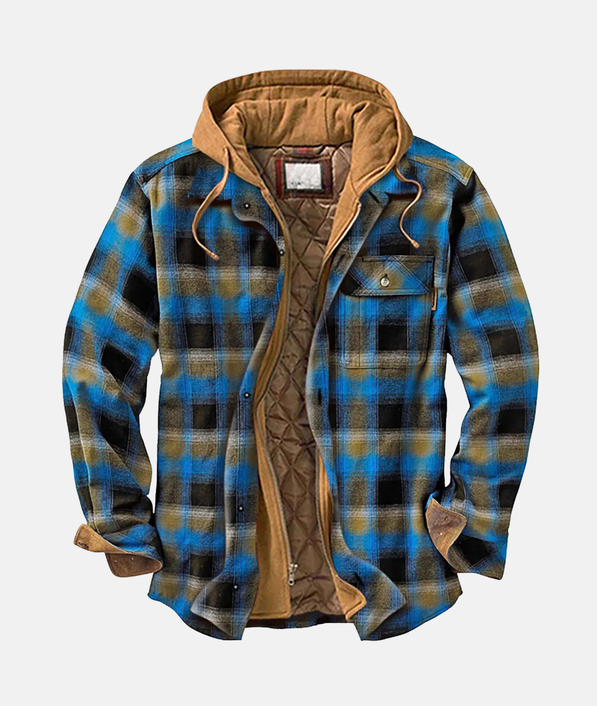 Men's plaid flannel hooded shirt jacket soft warm winter layer classic buffalo check comfort fit
