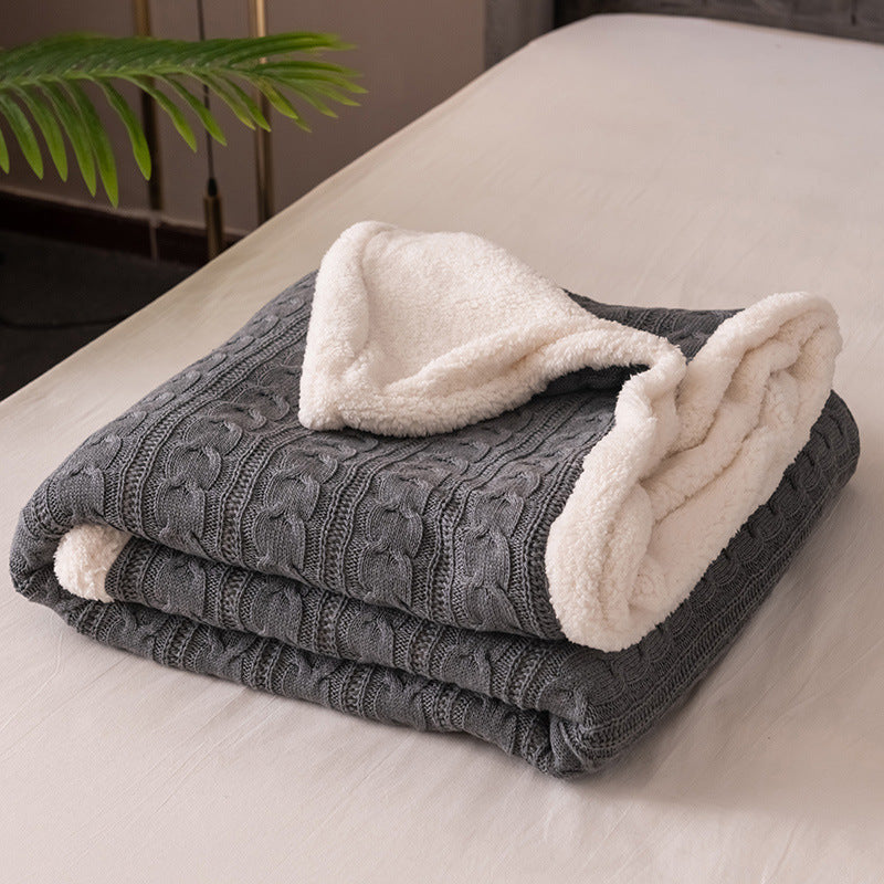 Ivory cable knit sherpa throw blanket reversible dual-texture ultra-soft cozy wrap for cold nights