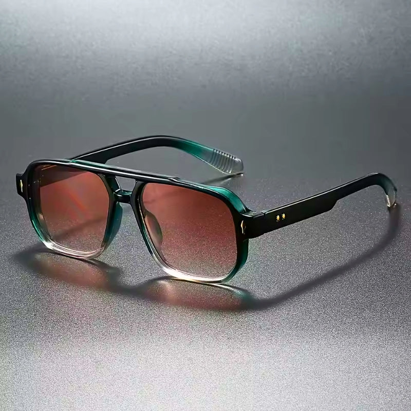 Ravon retro square sunglasses bold angular frame UV400 protection street style black unisex