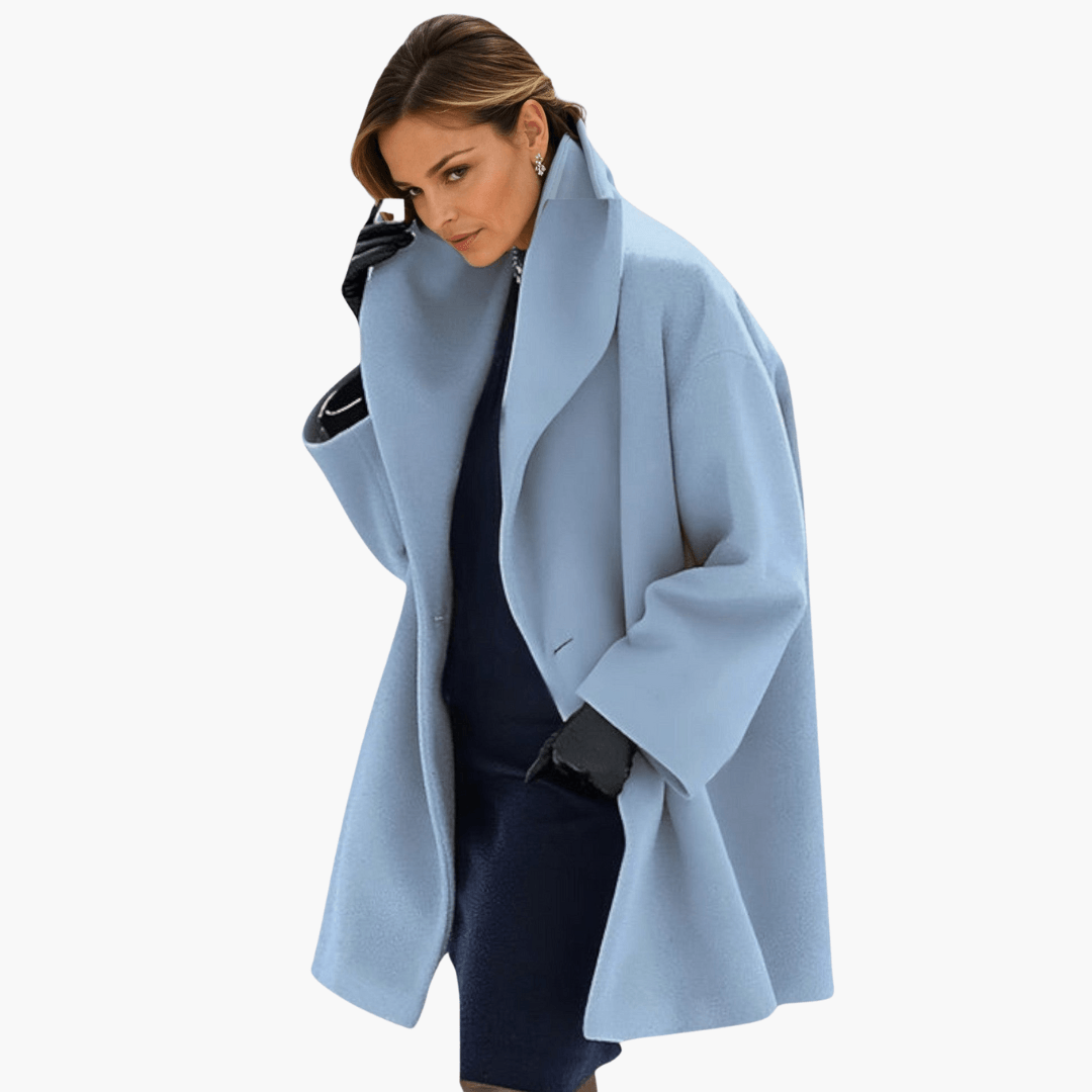 Women's red jacket wide collar long sleeves front zip pockets stylish everyday outerwear