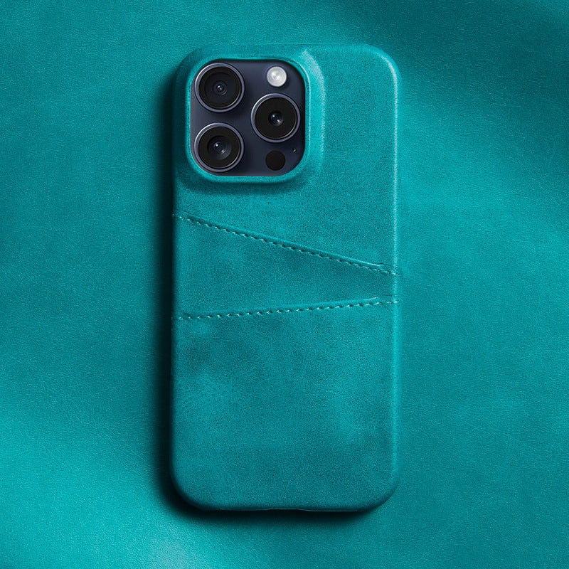 Pellaro matte leather iPhone case ultra-slim card pocket scratch-resistant minimalist design