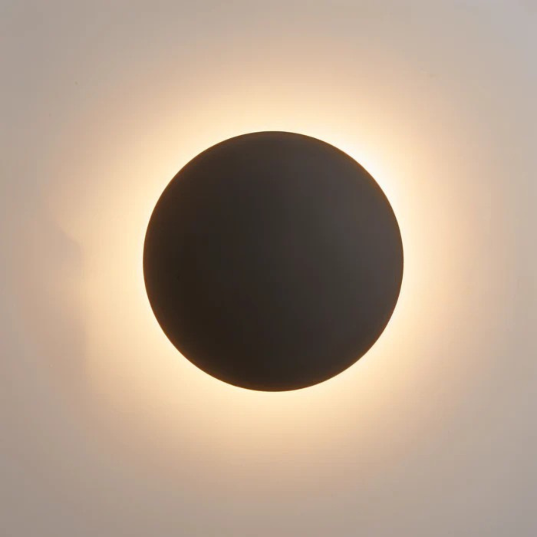 Hadro round LED wall light black gold white finish modern elegant indoor ambient lighting