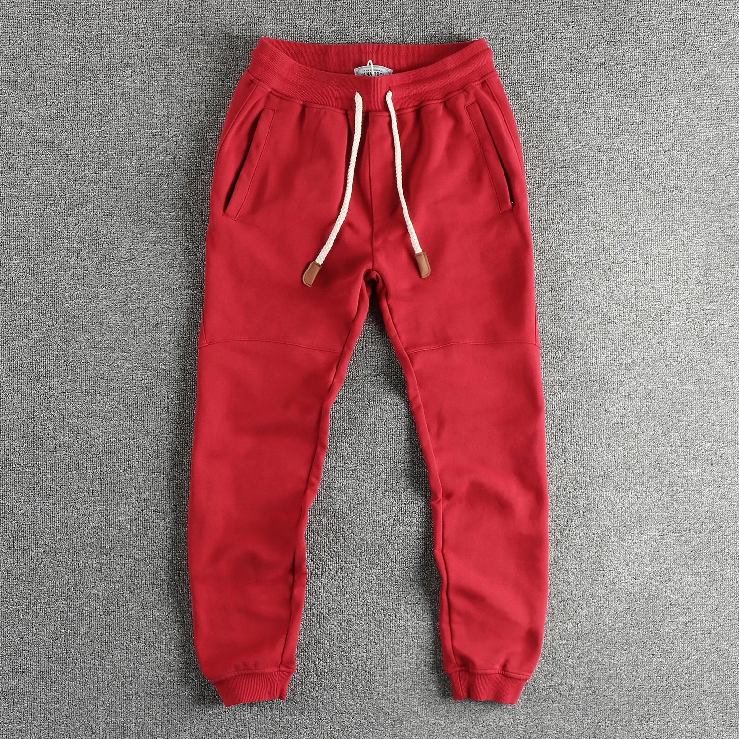 Men's charcoal tapered jogger pant heavyweight cotton fleece with zippered side pockets