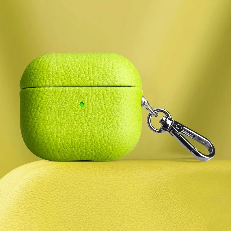 Hedra shockproof AirPods case vegan leather with hanging buckle portable travel accessory
