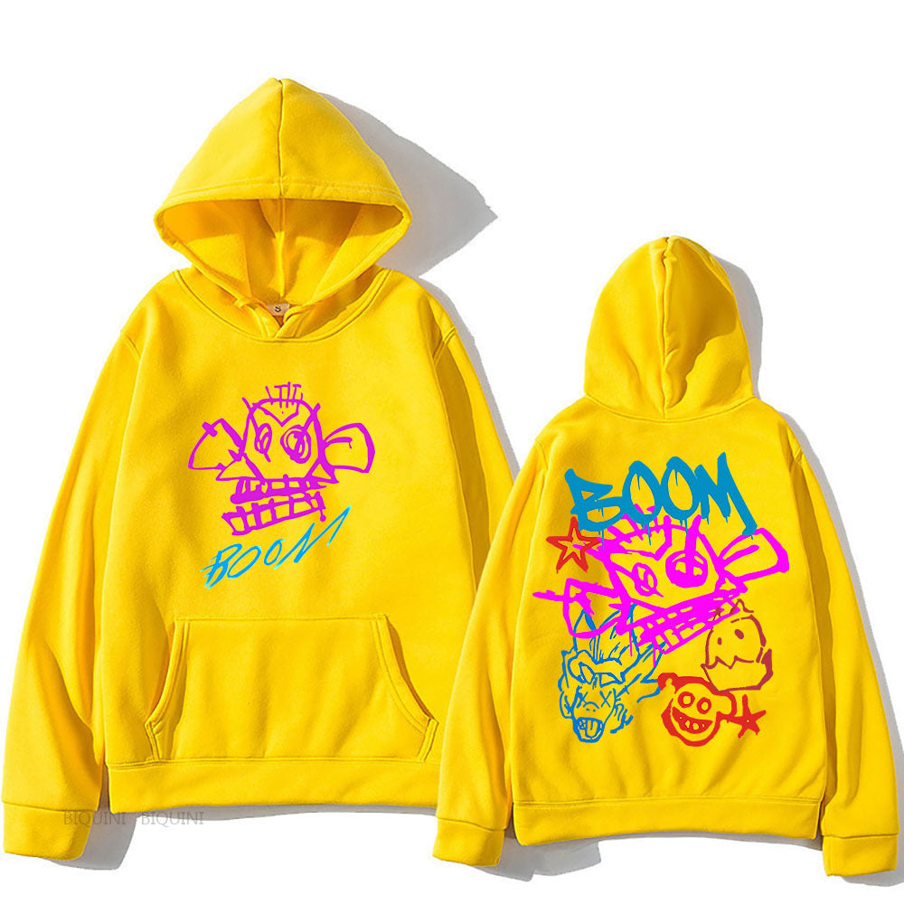 Arcane Jinx cartoon print long sleeve hoodie soft polyester vibrant fandom graphic pullover