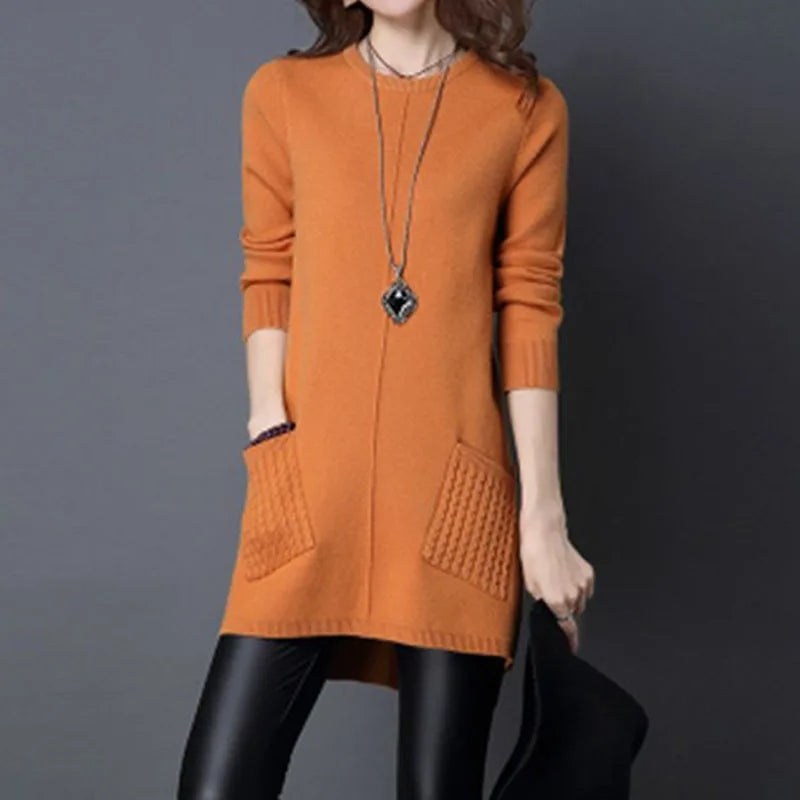 Madison women's cable knit sweater dress relaxed fit with cozy pockets for everyday comfort