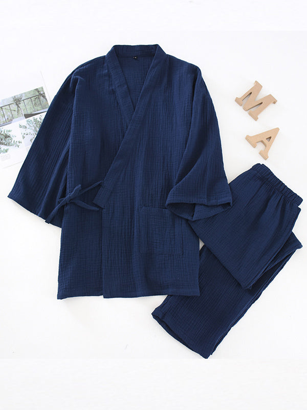 Women's wrap-style relaxed pajama set with flattering silhouette for elegant sleepwear