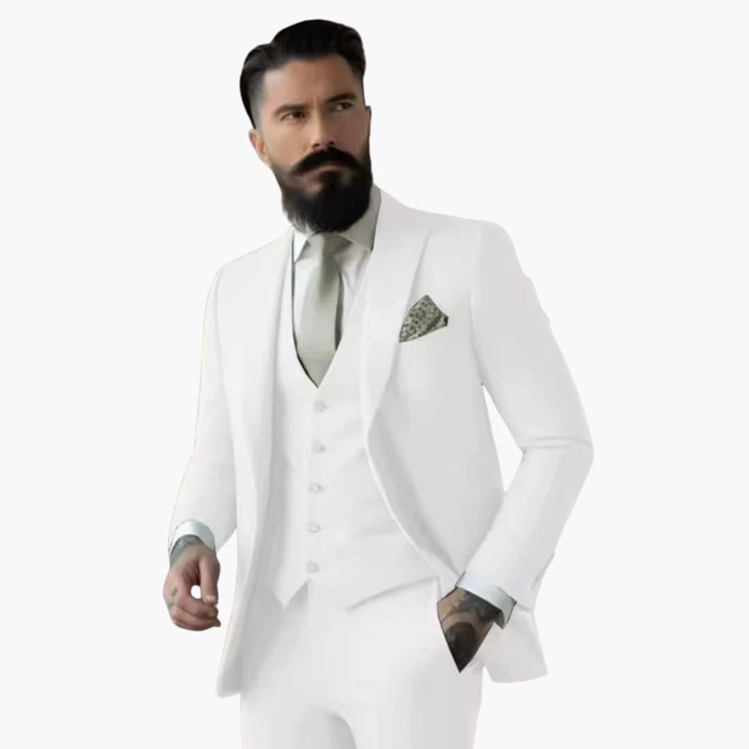 Men's navy double breasted suit premium fit elegant classic design for formal events