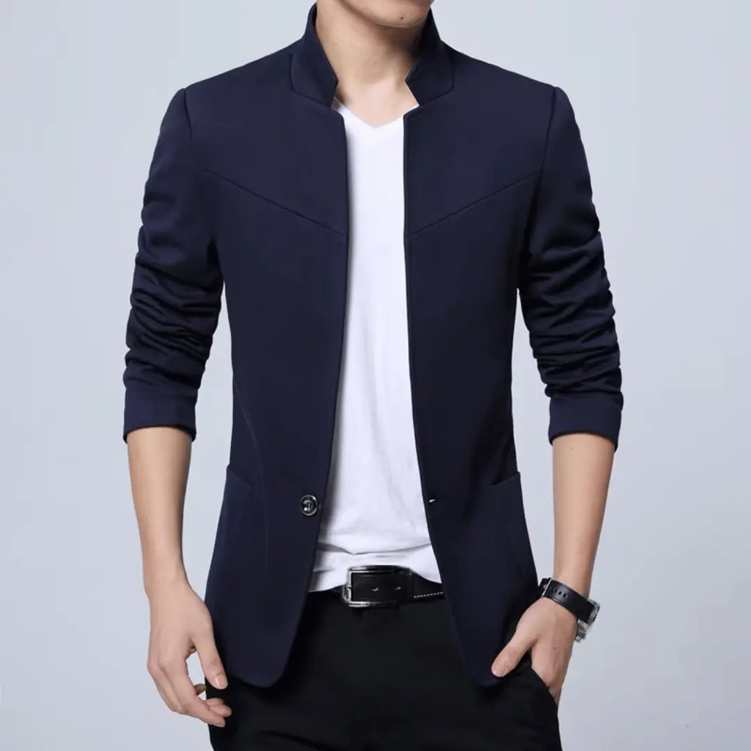 Andrew Executive Blazer tailored slim fit professional navy blazer with breathable durable fabric